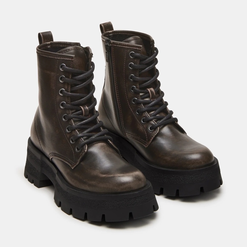 Steve Madden Rascal Combat Boots, Size 9